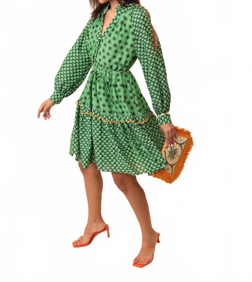 NEW EMILY LOVELOCK lucy dress in retro green